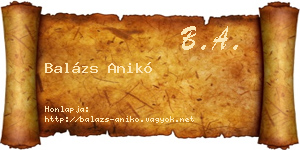 Balázs Anikó névjegykártya